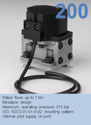 series 200  
2-Stage Servovalve
Rated flows up to 7 l/m
