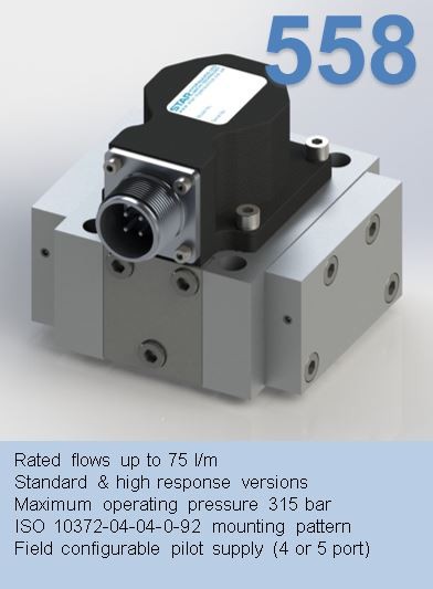 series 558
2-Stage Servovalve Rated flows up to 75 l/m