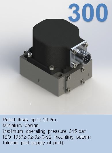 series 300  
2-Stage Servovalve Rated flows up to 19 l/m